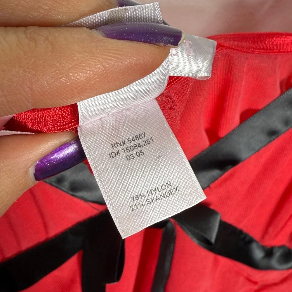 Victoria's Secret Red Mesh Ruched Babydoll‎ Lingerie Dress Size L